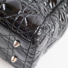 Dior Cannage Tote Black Patent