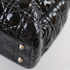 Dior Cannage Tote Black Patent