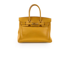 Hermes Birkin 30 Courchevel Dark Yellow - D square stamp