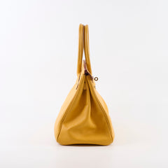 Hermes Birkin 30 Courchevel Dark Yellow - D square stamp
