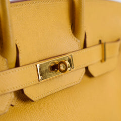 Hermes Birkin 30 Courchevel Dark Yellow - D square stamp