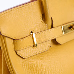 Hermes Birkin 30 Courchevel Dark Yellow - D square stamp