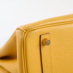 Hermes Birkin 30 Courchevel Dark Yellow - D square stamp