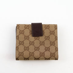 Gucci Eclipse Compact Canvas Wallet Brown