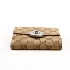 Gucci Eclipse Compact Canvas Wallet Brown