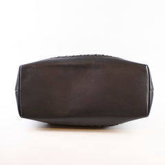 Bottega Veneta Mens Large Intrecciato Messenger Fold Black