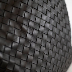 Bottega Veneta Mens Large Intrecciato Messenger Fold Black