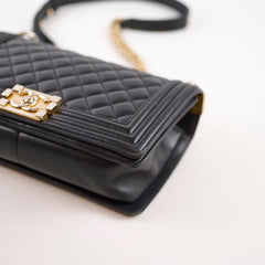 Chanel Old Medium Lambskin Boy Black