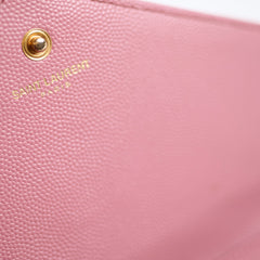 Saint Laurent Cassandra Envelope Wallet On Chain WOC Pink