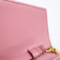 Saint Laurent Cassandra Envelope Wallet On Chain WOC Pink