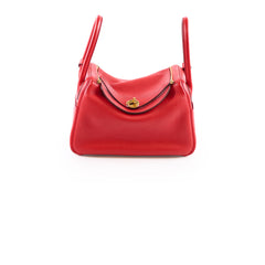 Hermes Lindy 26 Red Clemence GHW A Stamp
