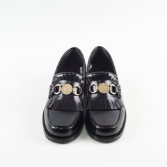 Christian Dior Emblem Leather Loafers Black SIze 39
