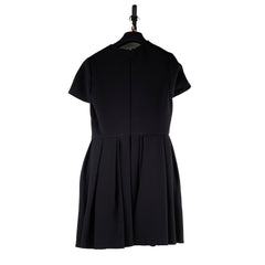 Christina Dior Short Pleated Dress Size 38 Black