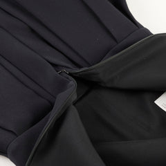 Christina Dior Short Pleated Dress Size 38 Black