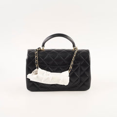 Chanel Top Handle Rectangle Mini Black Lambskin (microchip)