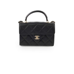 Chanel Mini Retro Twist Bag Black Caviar Top Handle (microchip)