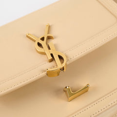 Saint Laurent Small Solferino Satchel Crossbody Bag Beige