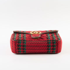 Gucci Marmont Small Houndstooth Bag Red
