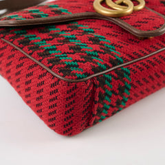 Gucci Marmont Small Houndstooth Bag Red