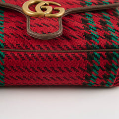 Gucci Marmont Small Houndstooth Bag Red