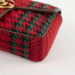 Gucci Marmont Small Houndstooth Bag Red