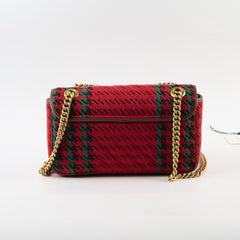 Gucci Marmont Small Houndstooth Bag Red
