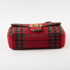 Gucci Marmont Small Houndstooth Bag Red