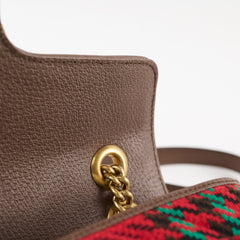 Gucci Marmont Small Houndstooth Bag Red