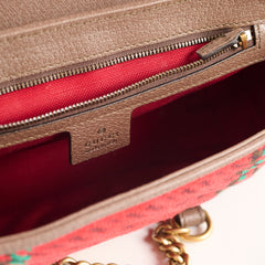 Gucci Marmont Small Houndstooth Bag Red
