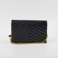 Saint Laurent Envelope Cassandre Envelope Bag Black