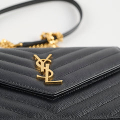 Saint Laurent Envelope Cassandre Envelope Bag Black