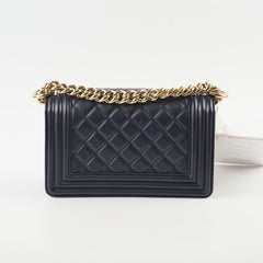 Chanel Small Boy Lambskin Dark Navy