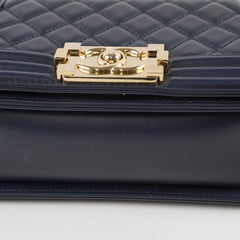 Chanel Small Boy Lambskin Dark Navy