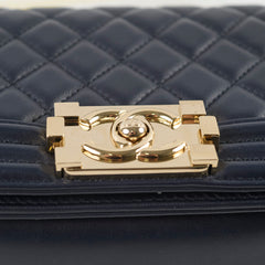 Chanel Small Boy Lambskin Dark Navy