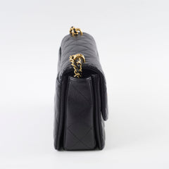 Chanel Caviar 22k Medium Coco First Flap Bag Black Microchip