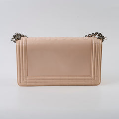 Chanel Old Medium Boy Reverso Patent Nude Pink