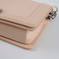 Chanel Old Medium Boy Reverso Patent Nude Pink