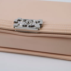 Chanel Old Medium Boy Reverso Patent Nude Pink