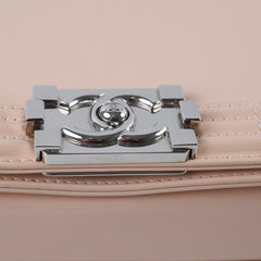 Chanel Old Medium Boy Reverso Patent Nude Pink