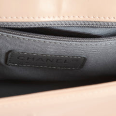 Chanel Old Medium Boy Reverso Patent Nude Pink