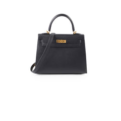 Hermes Kelly 25 Epsom Sellier Black - Stamp Y