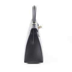 Hermes Kelly 25 Epsom Sellier Black - Stamp Y