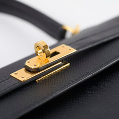 Hermes Kelly 25 Epsom Sellier Black - Stamp Y