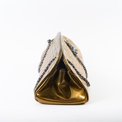 Chanel Just Mademoiselle Bowling Bag Gold Patent Leathwe