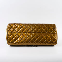 Chanel Just Mademoiselle Bowling Bag Gold Patent Leathwe