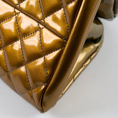 Chanel Just Mademoiselle Bowling Bag Gold Patent Leathwe