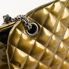 Chanel Just Mademoiselle Bowling Bag Gold Patent Leathwe