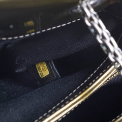 Chanel Just Mademoiselle Bowling Bag Gold Patent Leathwe