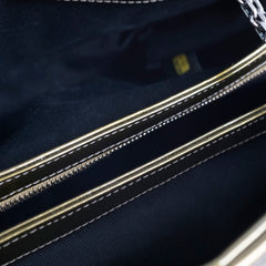 Chanel Just Mademoiselle Bowling Bag Gold Patent Leathwe