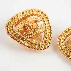 Chanel CC Triangle Clip-on Earrings